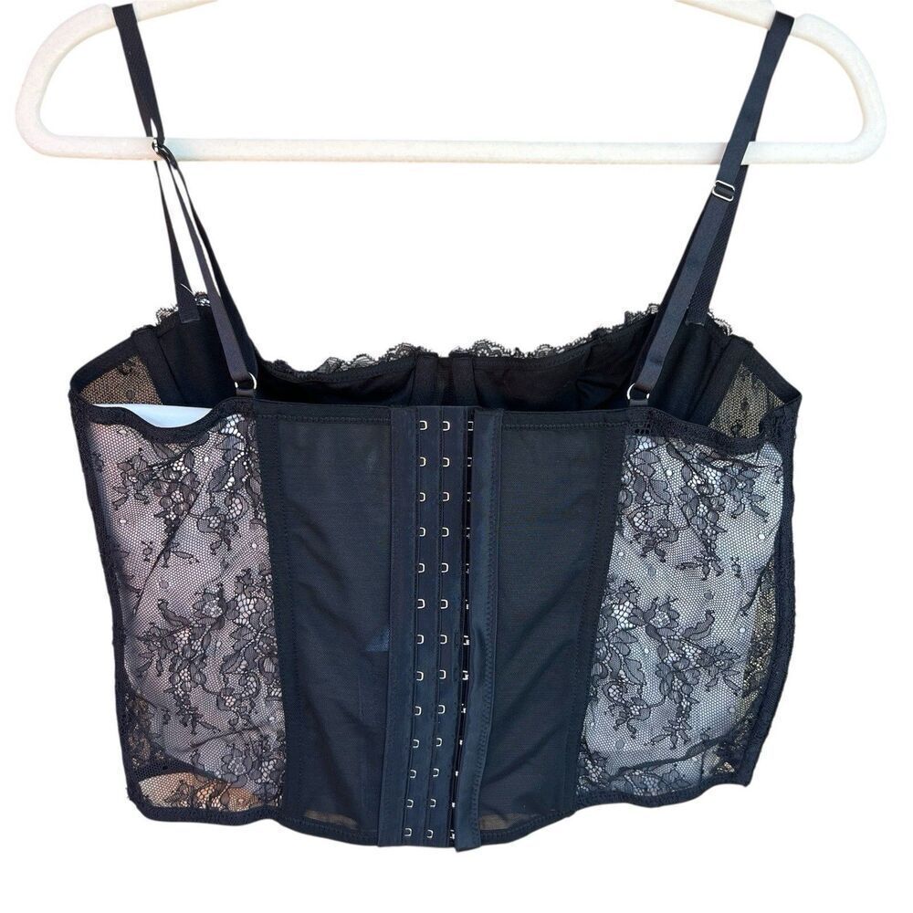 Urban Outfitters Out From Under Black Floral Lace Corset Top Womens Large NWT - Picture 3 of 5